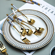gold dessert fork, view 12 - MRSLM