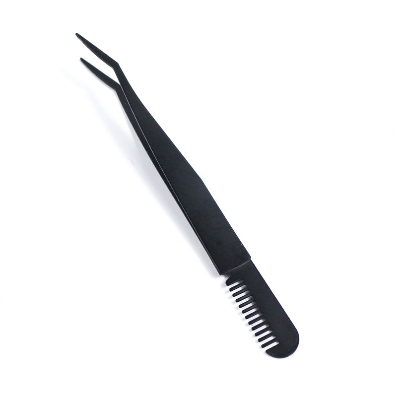 stainless steel eyelash tweezers, view 3 - MRSLM