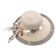 Elegant floral ribbon sun hat, view 5 - MRSLM