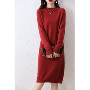 half-high collar woolen dress, view 4 - MRSLM