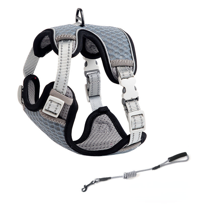 reflective cat harness and leash set, view 2 - MRSLM