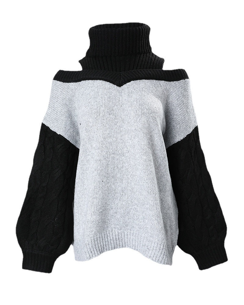 contrasting color patchwork off shoulder top, view 4 - MRSLM