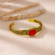 stainless steel opal cuff bracelet, view 4 - MRSLM