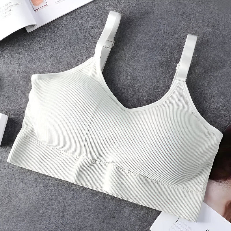 seamless wire-free women's fitness bralette, view 3 - MRSLM