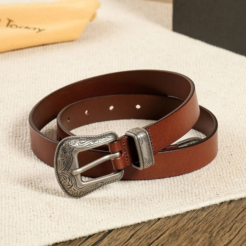 Elegant genuine leather women's belt - MRSLM