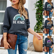 women's rainbow print pullover sweater - MRSLM