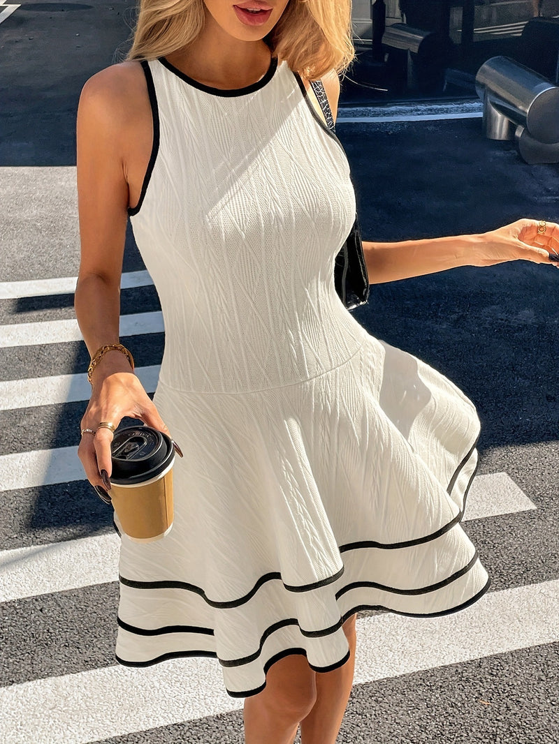 white stitching sleeveless dress, view 7 - MRSLM