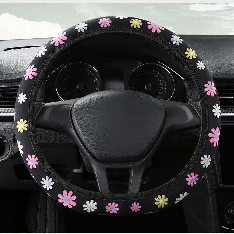 floral print 38cm steering wheel cover, view 5 - MRSLM