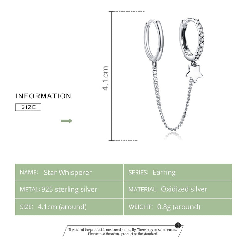 s925 sterling silver star ear clip, view 5 - MRSLM