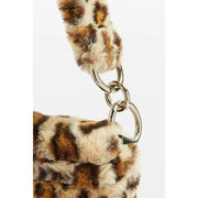 leopard print faux fur crossbody bag, view 7 - MRSLM