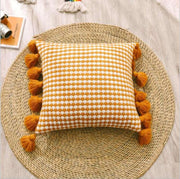 Spot plaid tassel cushion cover - MRSLM