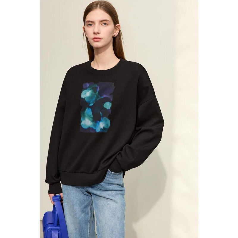 Women's abstract print loose sweatshirt, view 18 - MRSLM