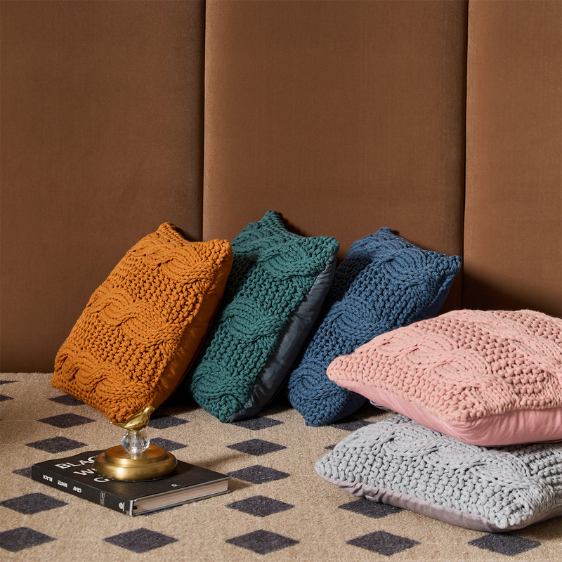 chunky knit throw pillow, view 8 - MRSLM