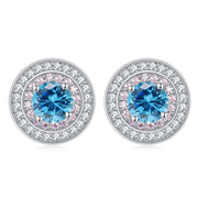 sterling silver round micro set zircon earrings, view 14 - MRSLM