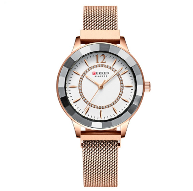 ladies magnet buckle mesh watch, view 3 - MRSLM