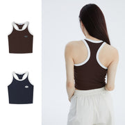 women's cropped cotton vest t-shirt, view 8 - MRSLM