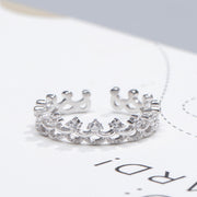 silver crown ring for women, view 5 - MRSLM