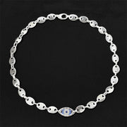 925 silver eye ring couple necklace - MRSLM