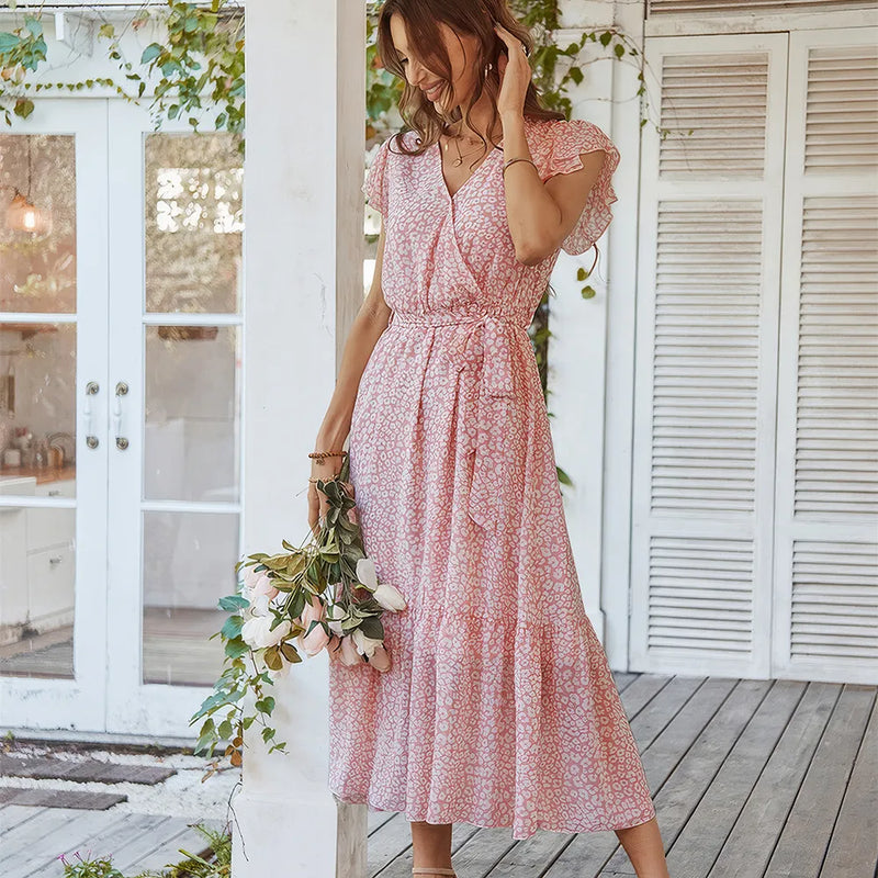 printed casual vacation dress, view 8 - MRSLM
