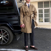 Mid-length double-breasted trench coat, view 7 - MRSLM