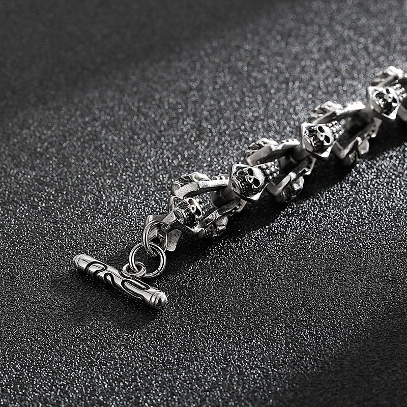 blackened steel skeleton bracelet, view 4 - MRSLM