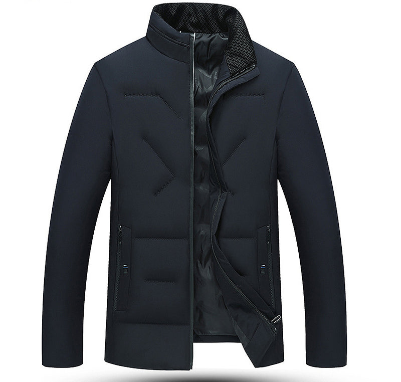 Men's stand collar cotton-padded jacket, view 6 - MRSLM