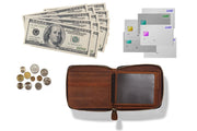 men's retro leather zipper wallet, view 2 - MRSLM