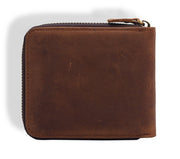 men's retro leather zipper wallet, view 5 - MRSLM