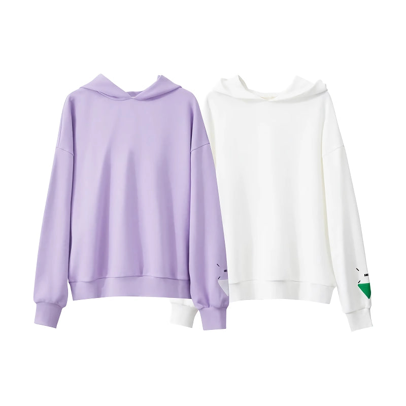 hooded cotton hoodie with geometric embroidery, view 10 - MRSLM