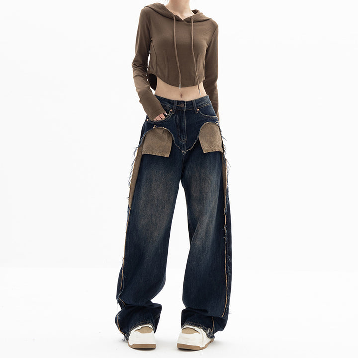 Women's Fashion Retro Loose-fitting Straight Jeans