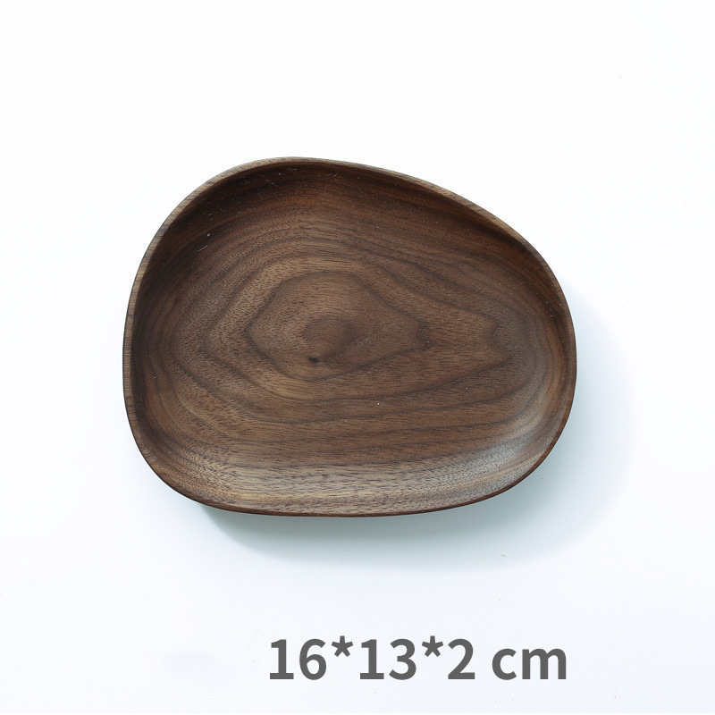black walnut wooden serving plate, view 2 - MRSLM