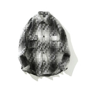 Men's black and white plaid oversized shirt - MRSLM