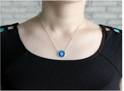 women's 925 silver blue eye necklace, view 6 - MRSLM