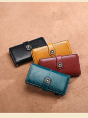 women's long leather clutch wallet, view 3 - MRSLM