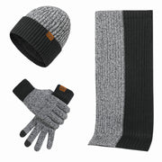Men's knit hat, scarf and gloves winter set, view 9 - MRSLM