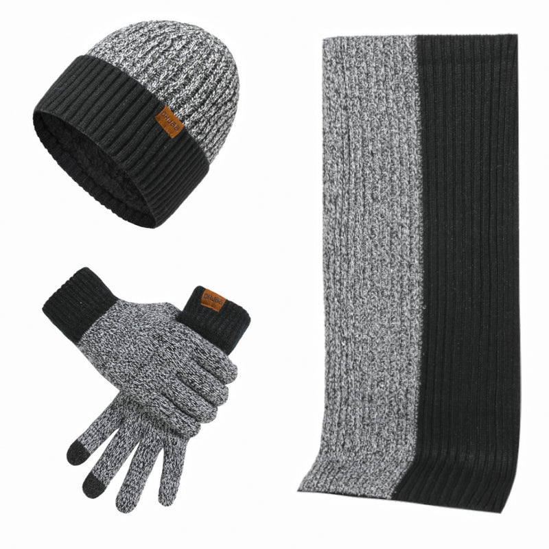 Men's knit hat, scarf and gloves winter set, view 9 - MRSLM