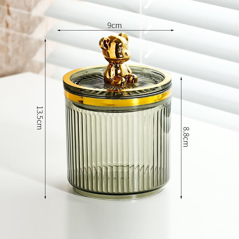 Luxury acrylic cotton pad and swab organizer, view 2 - MRSLM