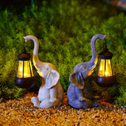 solar elephant lantern garden statue, view 6 - MRSLM