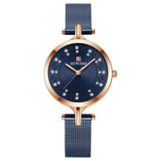 ladies rhinestone mesh strap quartz watch, view 3 - MRSLM