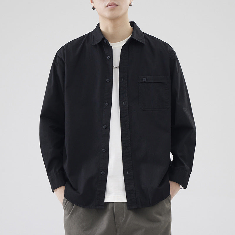 Men's heavy cotton long-sleeved shirt - MRSLM