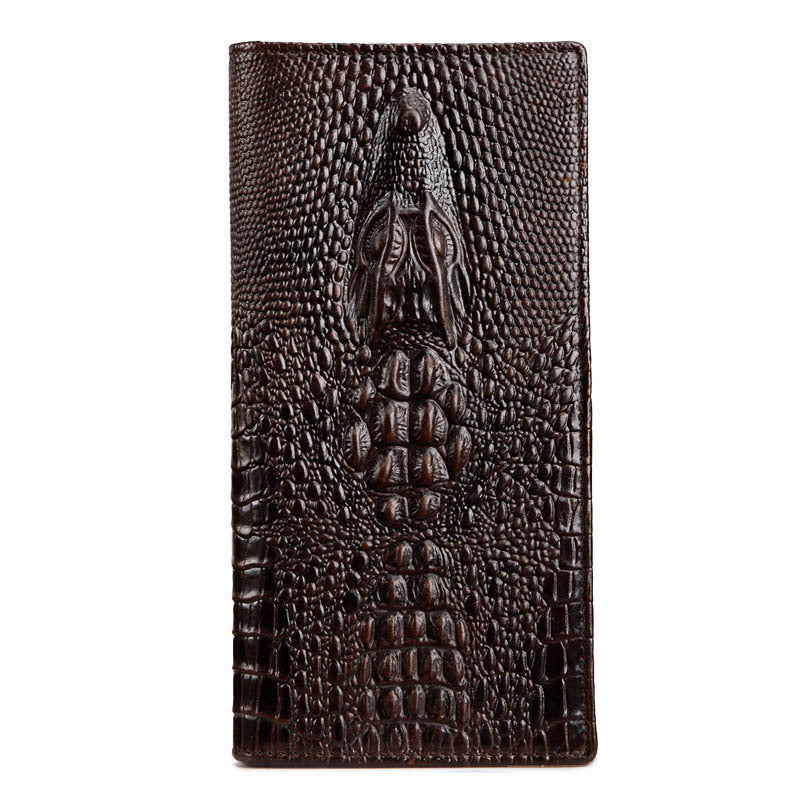 crocodile-embossed cowhide wallet, view 2 - MRSLM