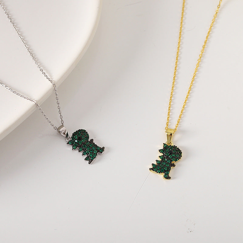 Sterling Silver Dinosaur Pendant Necklace