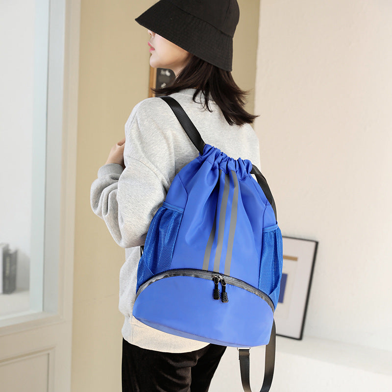 fashionable drawstring travel backpack, view 9 - MRSLM