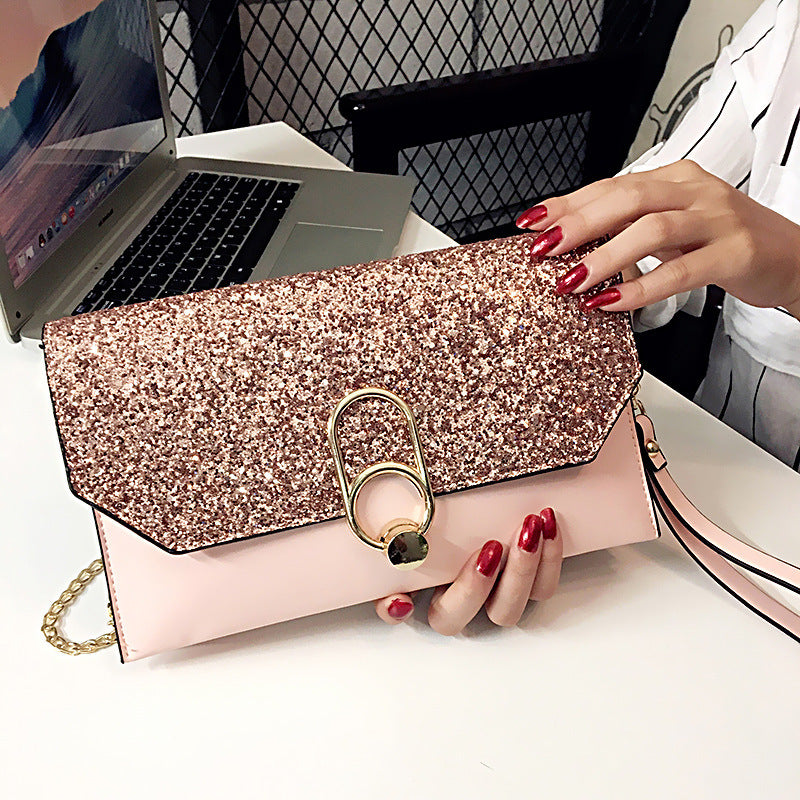 women's PU leather envelope clutch bag, view 3 - MRSLM