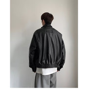 men's vintage motorcycle PU leather coat, view 5 - MRSLM