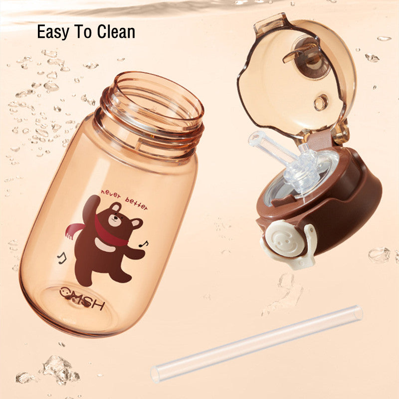 520ml kids water bottle with straw, view 9 - MRSLM
