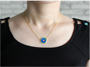 women's 925 silver blue eye necklace, view 7 - MRSLM
