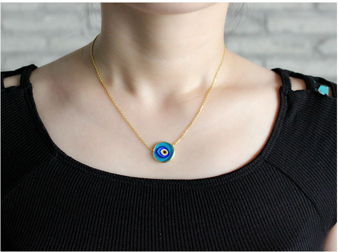 women's 925 silver blue eye necklace, view 7 - MRSLM