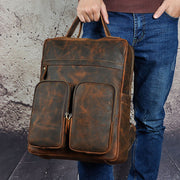 cowhide leather backpack, view 4 - MRSLM