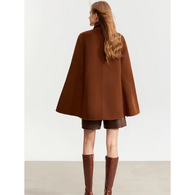 vintage wool cashmere cape coat, view 8 - MRSLM